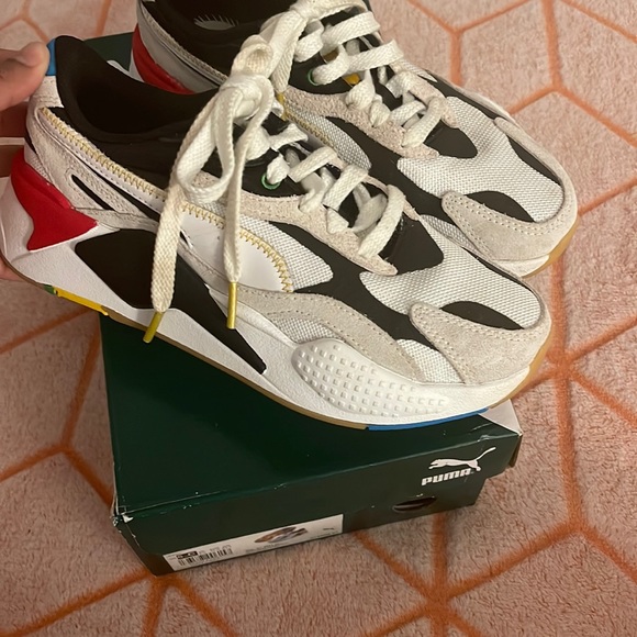 PUMA RS-X B&W JR Lace Up YOUTH Boys Black-White Sneakers  PUMA WHITE PUMA BLACK_ RS-X3 WH Jr